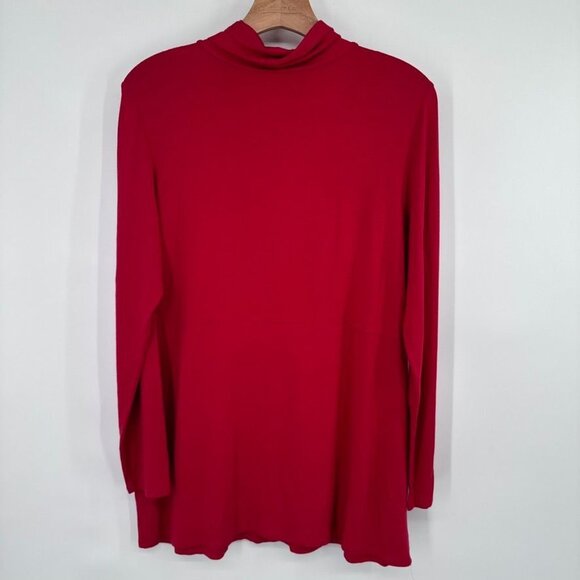 J.Jill Wearever Collection Stretch Red Cowl Neck Tunic Top size medium womens - Picture 11 of 12